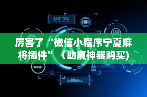 厉害了“微信小程序宁夏麻将插件”（助赢神器购买)