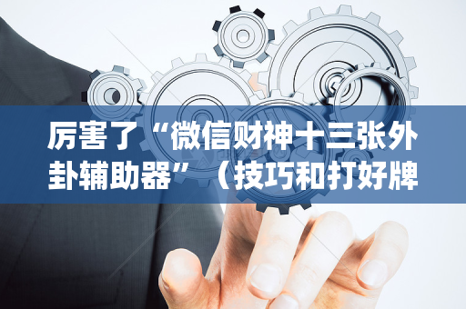 厉害了“微信财神十三张外卦辅助器”（技巧和打好牌方法)