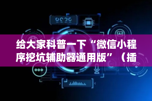 给大家科普一下“微信小程序挖坑辅助器通用版”（插件可信吗)