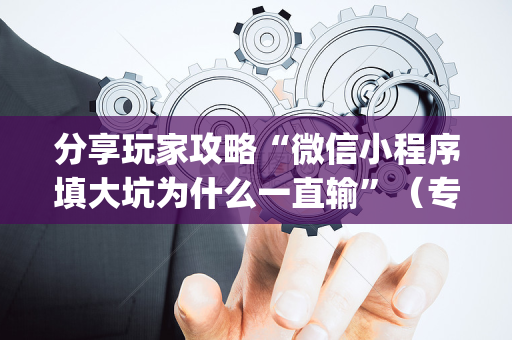 分享玩家攻略“微信小程序填大坑为什么一直输”（专用神器下载)