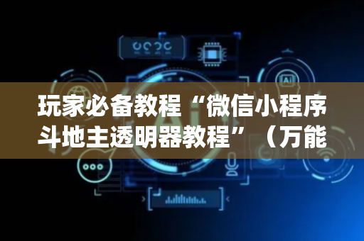 玩家必备教程“微信小程序斗地主透明器教程”（万能开挂器)