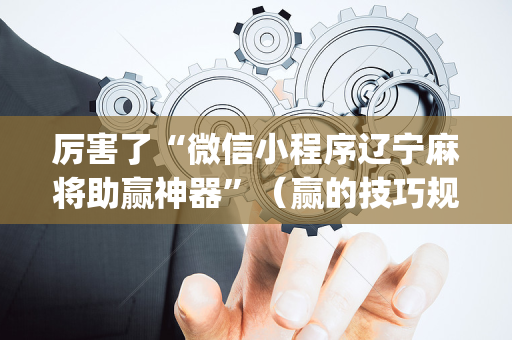 厉害了“微信小程序辽宁麻将助赢神器”（赢的技巧规律)