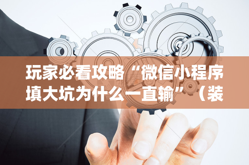 玩家必看攻略“微信小程序填大坑为什么一直输”（装挂怎么安装)
