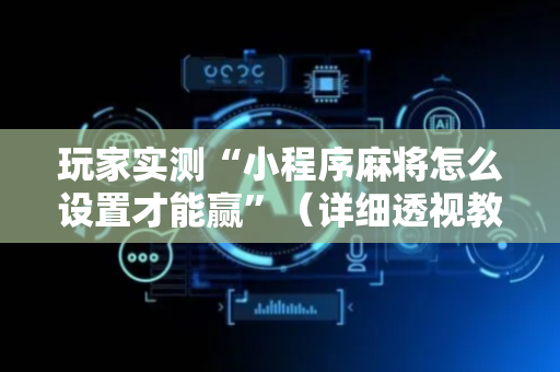 玩家实测“小程序麻将怎么设置才能赢”（详细透视教程）-哔哩哔哩