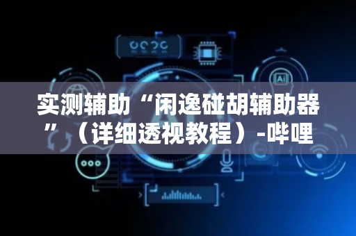 实测辅助“闲逸碰胡辅助器”（详细透视教程）-哔哩哔哩