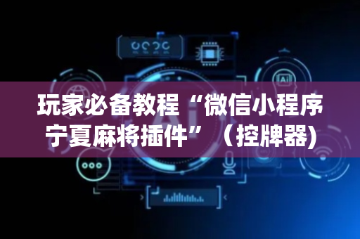 玩家必备教程“微信小程序宁夏麻将插件”（控牌器)