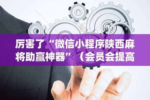 厉害了“微信小程序陕西麻将助赢神器”（会员会提高胜率吗)