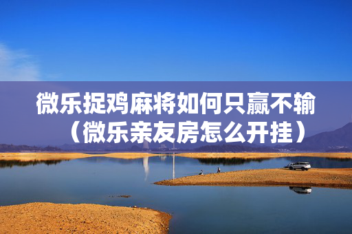 微乐捉鸡麻将如何只赢不输（微乐亲友房怎么开挂）