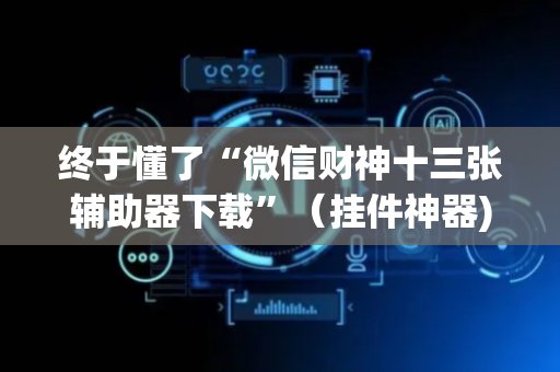 终于懂了“微信财神十三张辅助器下载”（挂件神器)