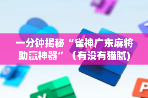 一分钟揭秘“雀神广东麻将助赢神器”（有没有猫腻)
