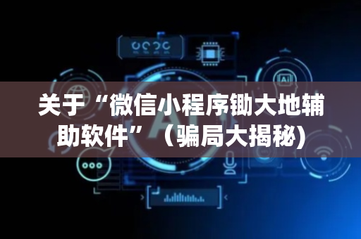 关于“微信小程序锄大地辅助软件”（骗局大揭秘)