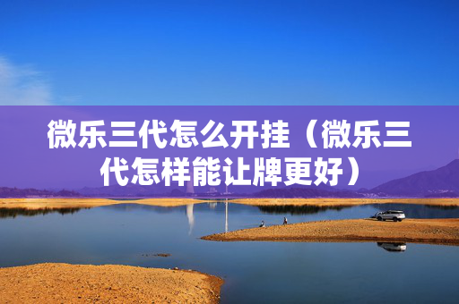 微乐三代怎么开挂（微乐三代怎样能让牌更好）
