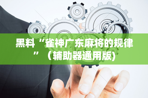 黑料“雀神广东麻将的规律”（辅助器通用版)