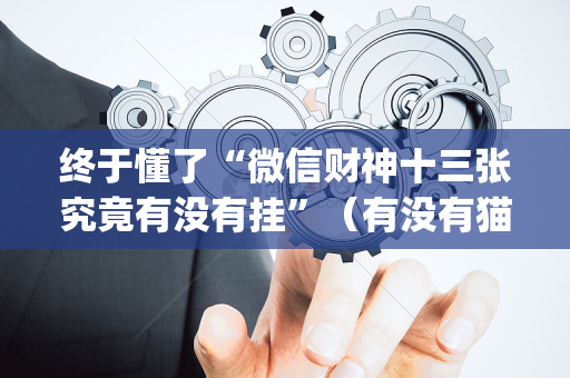 终于懂了“微信财神十三张究竟有没有挂”（有没有猫腻)