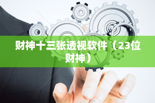 财神十三张透视软件（23位财神）