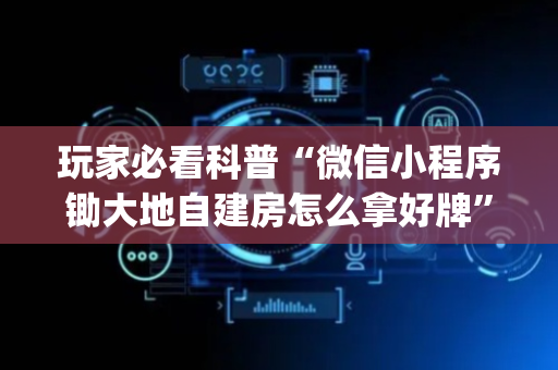 玩家必看科普“微信小程序锄大地自建房怎么拿好牌”（充会员胜率高)