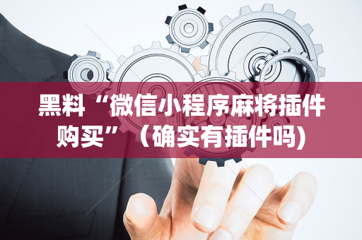 黑料“微信小程序麻将插件购买”（确实有插件吗)
