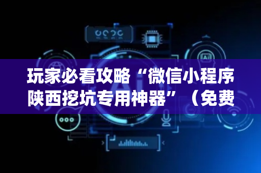 玩家必看攻略“微信小程序陕西挖坑专用神器”（免费辅助)