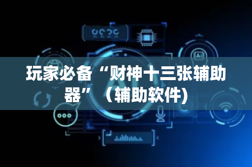 玩家必备“财神十三张辅助器”（辅助软件)