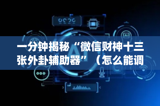 一分钟揭秘“微信财神十三张外卦辅助器”（怎么能调好牌)