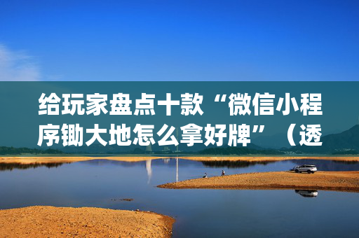 给玩家盘点十款“微信小程序锄大地怎么拿好牌”（透明挂辅助器)