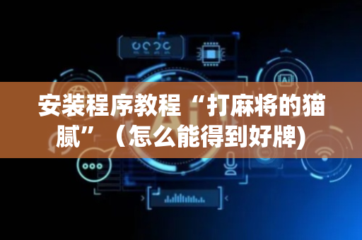安装程序教程“打麻将的猫腻”（怎么能得到好牌)