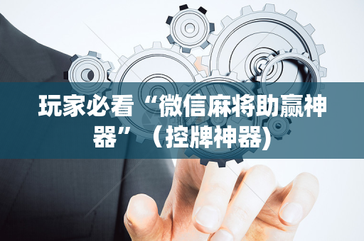玩家必看“微信麻将助赢神器”（控牌神器)