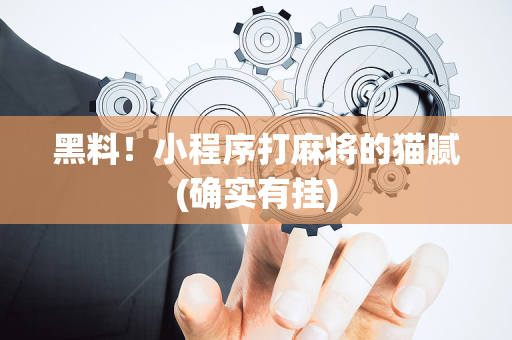 黑料！小程序打麻将的猫腻(确实有挂)