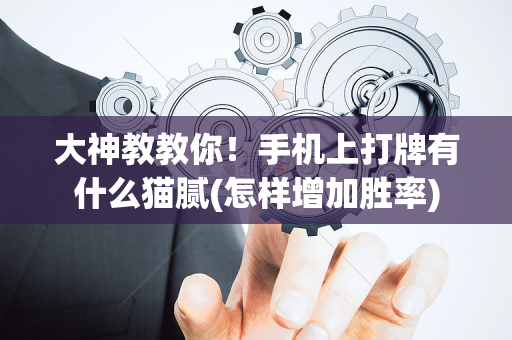 大神教教你！手机上打牌有什么猫腻(怎样增加胜率)