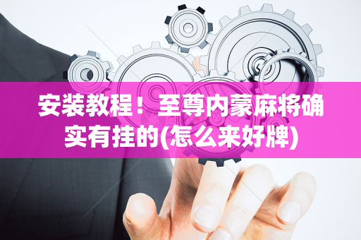 安装教程！至尊内蒙麻将确实有挂的(怎么来好牌)