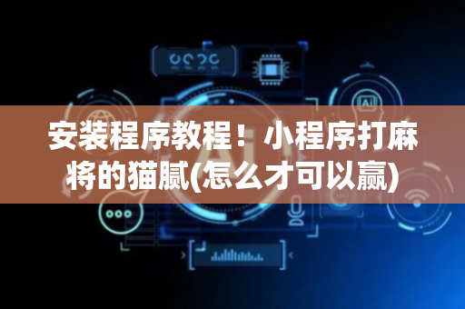 安装程序教程！小程序打麻将的猫腻(怎么才可以赢)