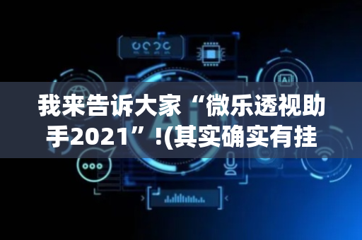 我来告诉大家“微乐透视助手2021”!(其实确实有挂)-抖音
