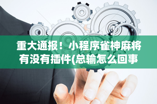 重大通报！小程序雀神麻将有没有插件(总输怎么回事)