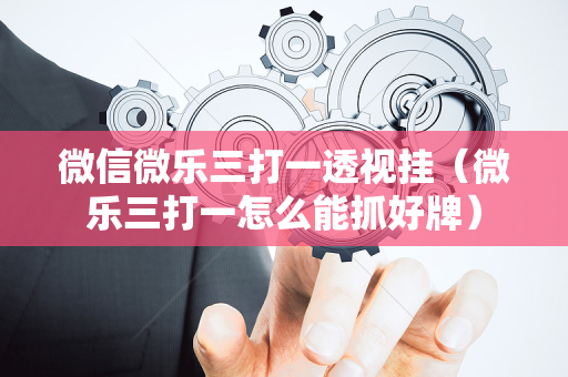 微信微乐三打一透视挂（微乐三打一怎么能抓好牌）