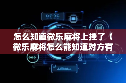 怎么知道微乐麻将上挂了（微乐麻将怎么能知道对方有挂）