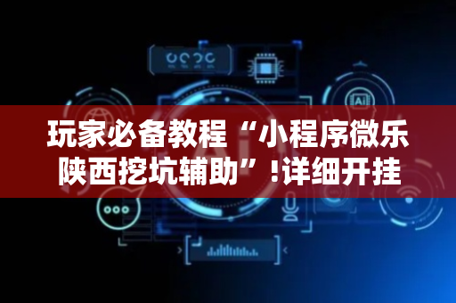玩家必备教程“小程序微乐陕西挖坑辅助”!详细开挂教程-抖音