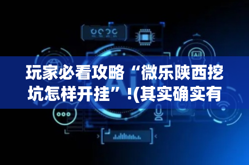 玩家必看攻略“微乐陕西挖坑怎样开挂”!(其实确实有挂)-抖音