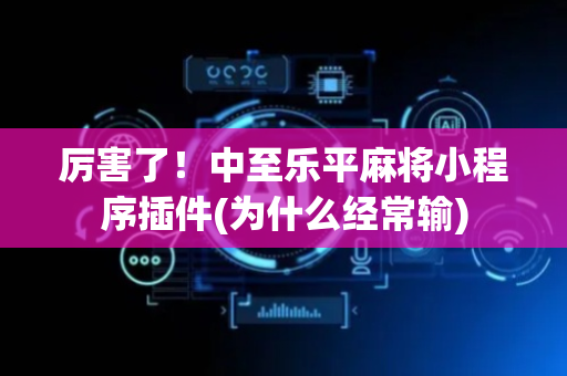 厉害了！中至乐平麻将小程序插件(为什么经常输)