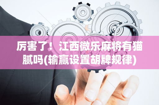 厉害了！江西微乐麻将有猫腻吗(输赢设置胡牌规律)