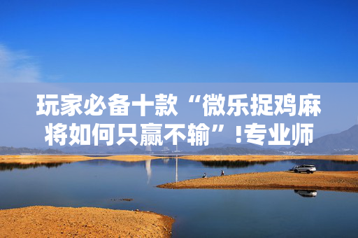 玩家必备十款“微乐捉鸡麻将如何只赢不输”!专业师傅带你一起了解（详细教程）-抖音