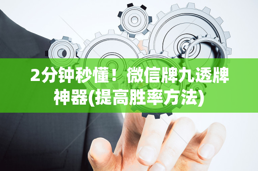 2分钟秒懂！微信牌九透牌神器(提高胜率方法)