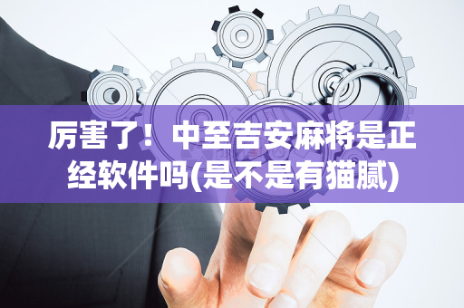 厉害了！中至吉安麻将是正经软件吗(是不是有猫腻)