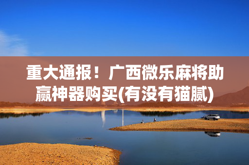 重大通报！广西微乐麻将助赢神器购买(有没有猫腻)