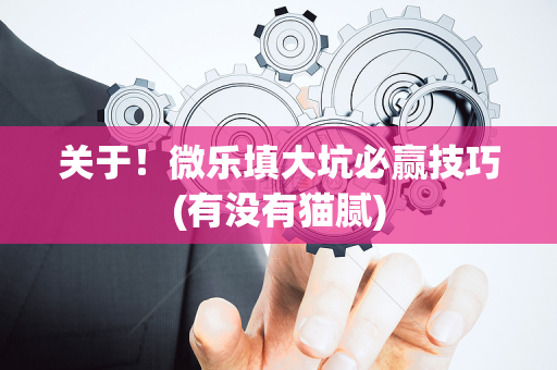 关于！微乐填大坑必赢技巧(有没有猫腻)