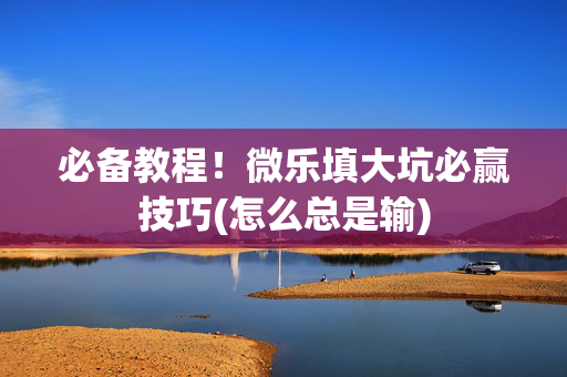 必备教程！微乐填大坑必赢技巧(怎么总是输)