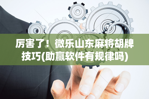 厉害了！微乐山东麻将胡牌技巧(助赢软件有规律吗)