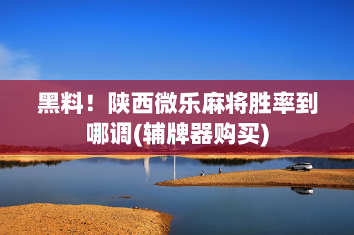 黑料！陕西微乐麻将胜率到哪调(辅牌器购买)
