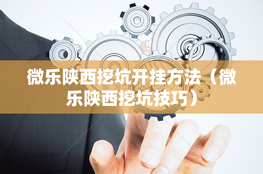 微乐陕西挖坑开挂方法（微乐陕西挖坑技巧）