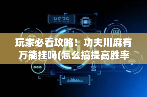 玩家必看攻略！功夫川麻有万能挂吗(怎么搞提高胜率)