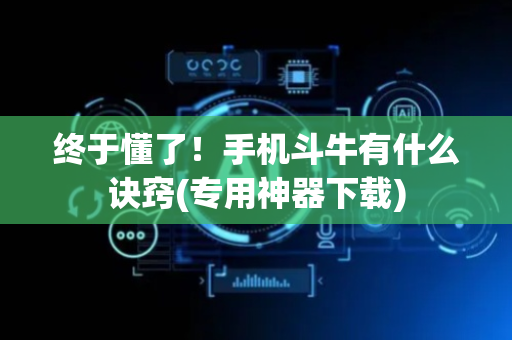 终于懂了！手机斗牛有什么诀窍(专用神器下载)